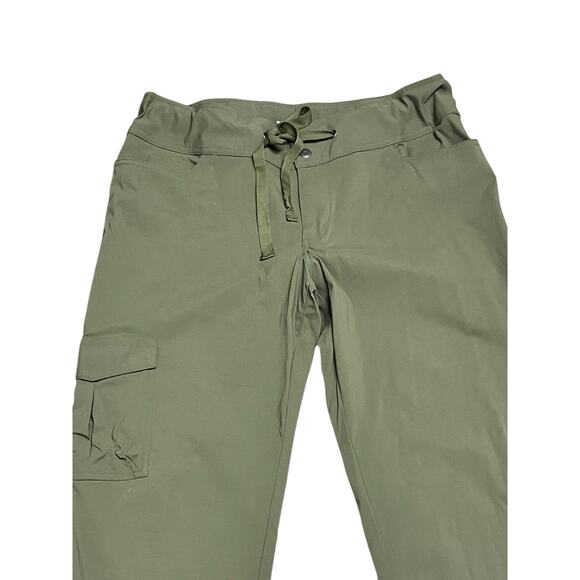 Columbia Women's Green Cargo Pants convertible roll up drawstring SIZE 16 - Picture 2 of 5